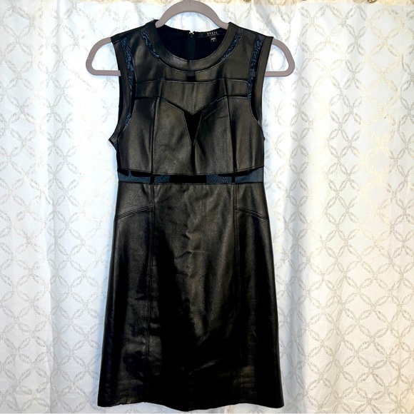 Guess Dresses & Skirts - Guess Faux Leather Laser Cut Out Dress